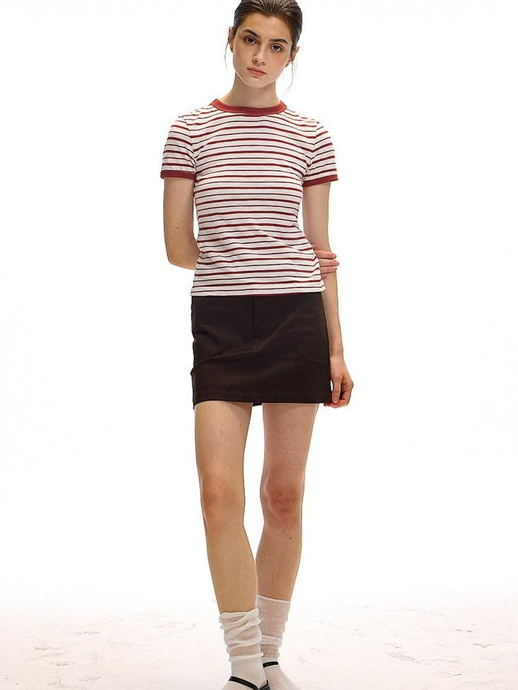 Country Moment Moisture Wicking Bamboo Cotton Slim Fit Striped Men Short Sleeve T-Shirts