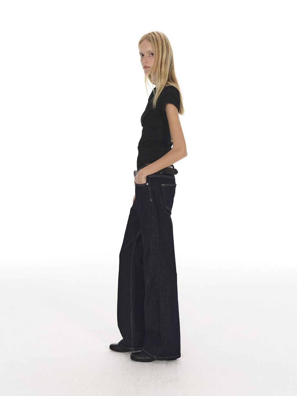 Country Moment Breathable Cotton Mid Rise Washed Casual Women Wide Leg Jeans