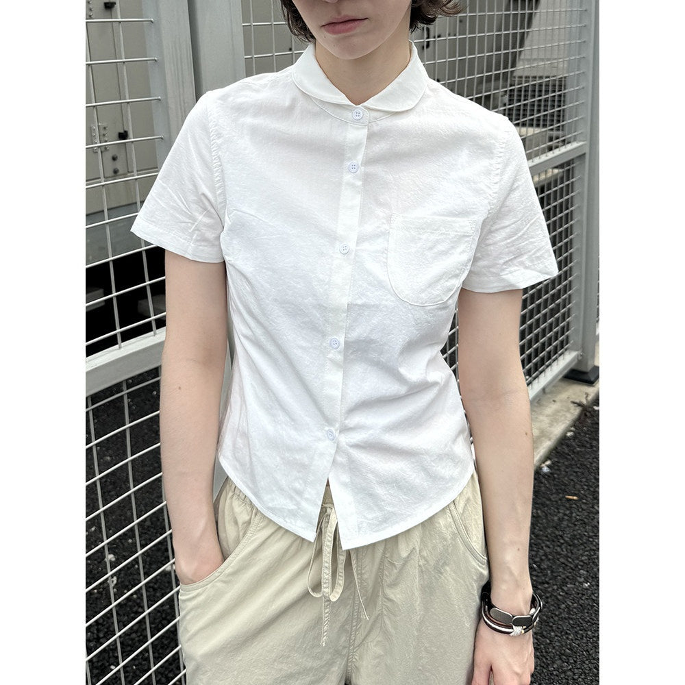Country_Moment_Pure_Cotton_Slim_Fit_Cropped_Doll_Collar_Women_Short_Sleeve_Button_Shirts_MISSTT