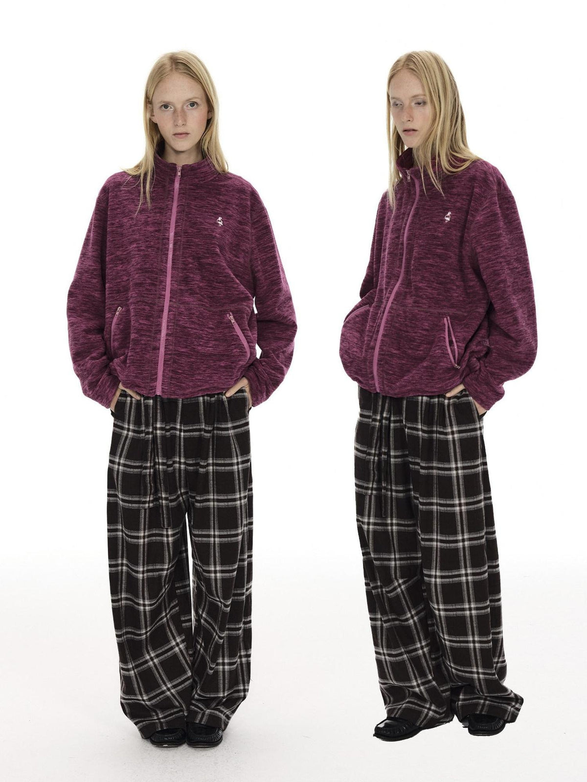Country Moment Warm Embroidered Zipper Oversized Relaxed Unisex Casual Polyester Sweatshirt