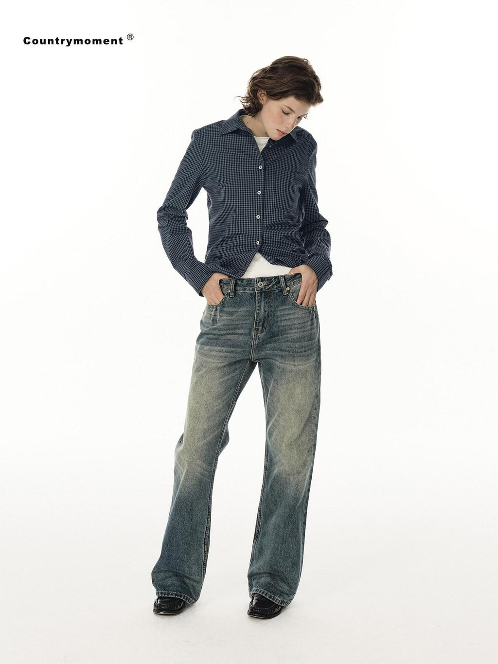 Country Moment Slimming 100 Percent Cotton Casual Plaid Button Down Long Sleeve Unisex Shirts