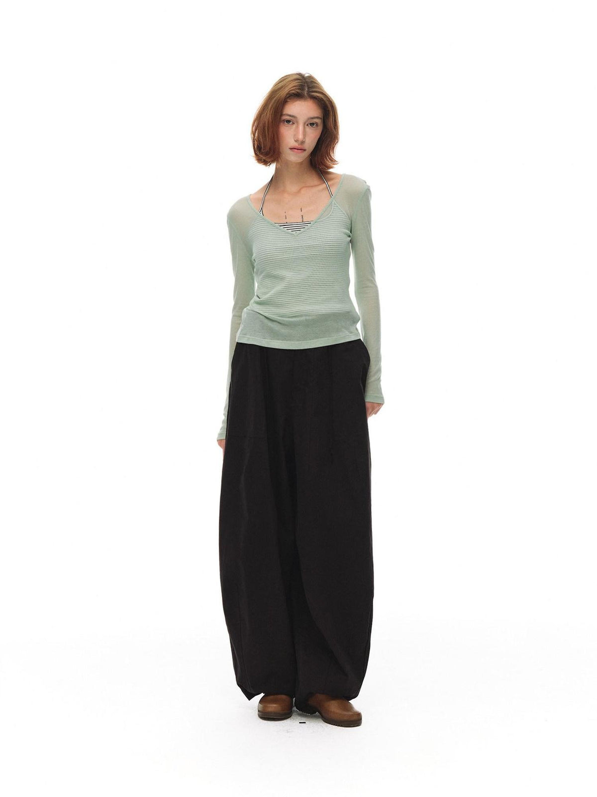 Country Moment Organic Cotton Slight Stretch Relaxed Mid Rise Solid Black Wide Leg Pants