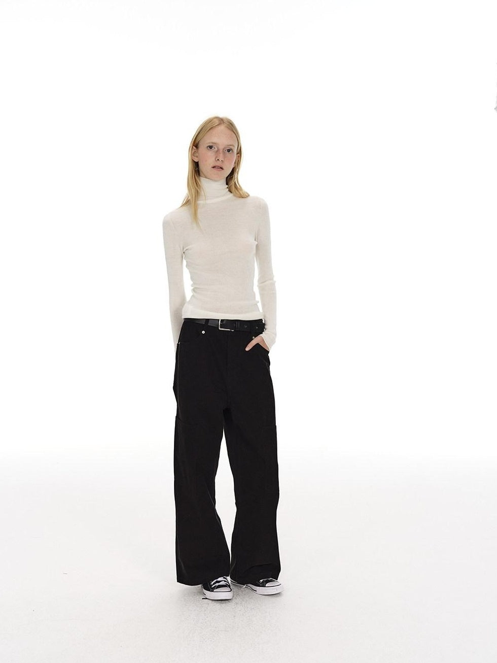 Country Moment 100% Cotton High Waist Breathable Loose Wide Leg Pockets Button Fly Cargo Pants