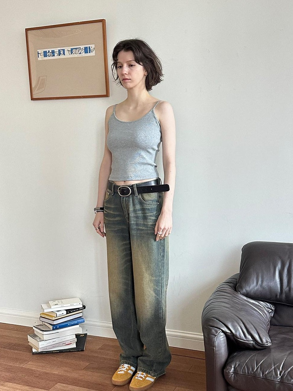 Country Moment Soft Stretch Cotton Slim Fit Cropped Tank Women Solid Unlined Camisoles