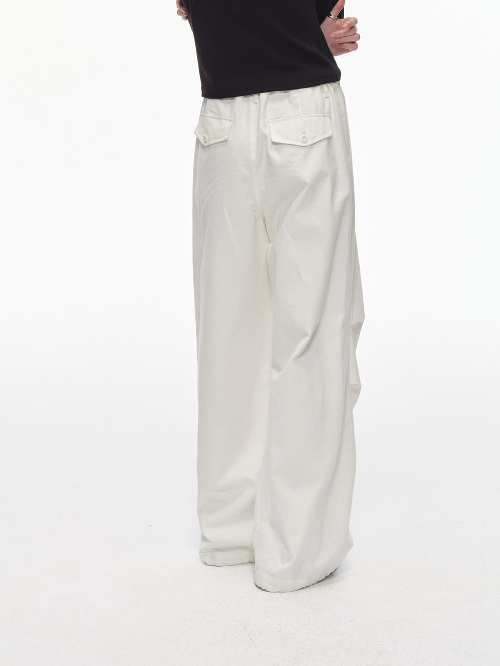 Country Moment Soft Breathable Cotton Loose Paratrooper Tapered Cuff Youth White Cargo Pants
