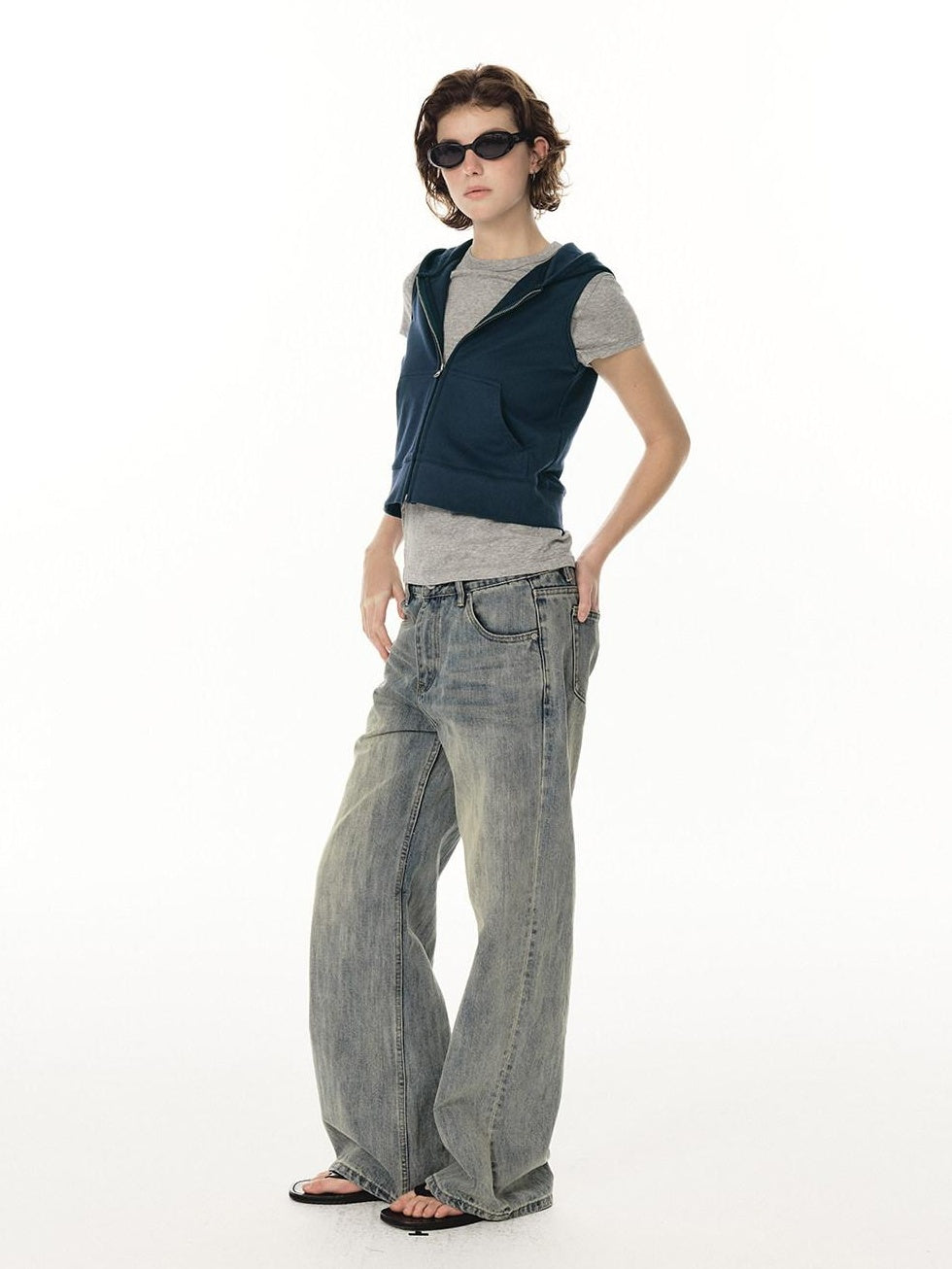 Country Moment Organic Cotton Regular Fit Hooded Zip Short Length Male Breathable Casual Vests