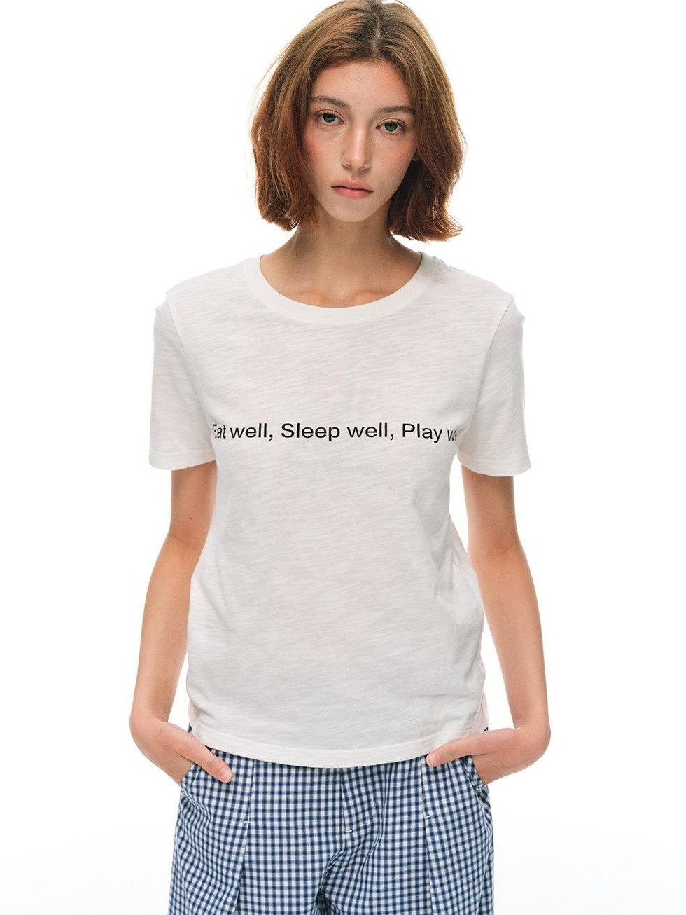 Country Moment Breathable Bamboo Slub Cotton Loose Fit Letter Print Women Short Sleeve T-Shirts