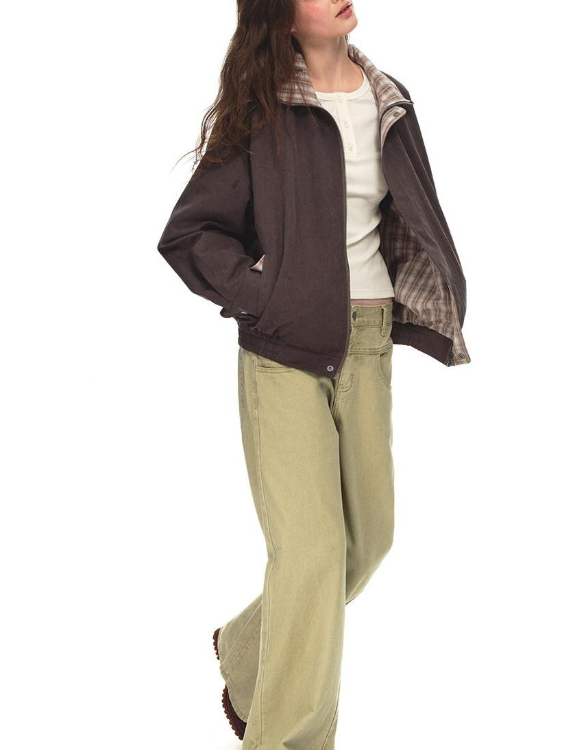 Country Moment Breathable Cotton Washed Patchwork Loose Cargo Mid Waist Casual Straight Pants