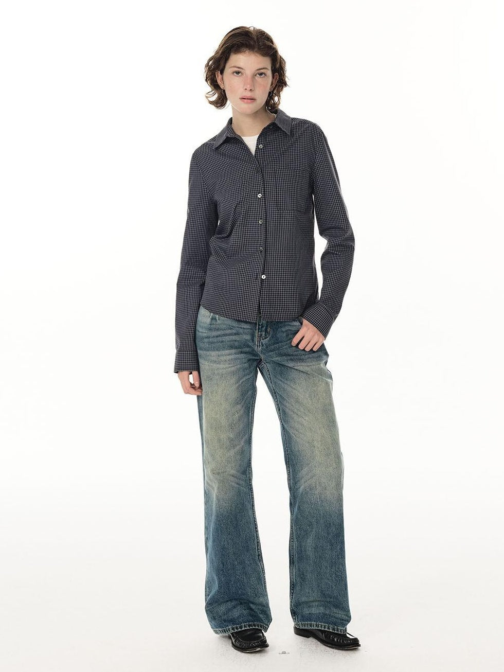 Country Moment Whiskered Mid Rise Deep Blue Cotton Blend Micro Stretch Straight Leg Jeans