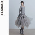 DDGIRL_studio_Non_Deforming_High_Waist_Mesh_Patchwork_Pleated_Lined_Women_Gray_Midi_Skirts_MISSTT