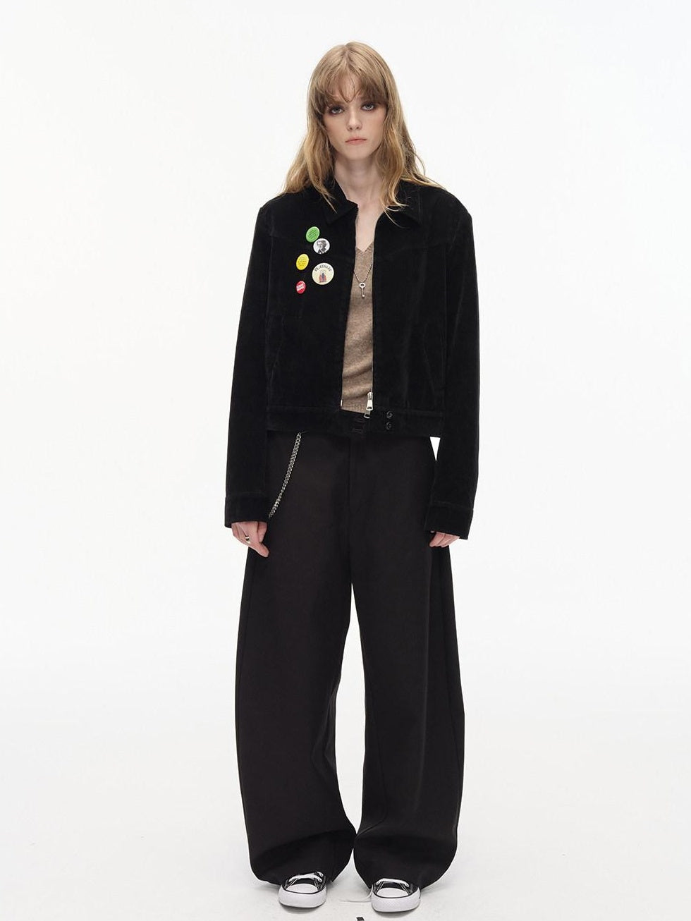 Country Moment Warm Casual Lapel Zipper Long Sleeve Pockets Women Cropped Jackets