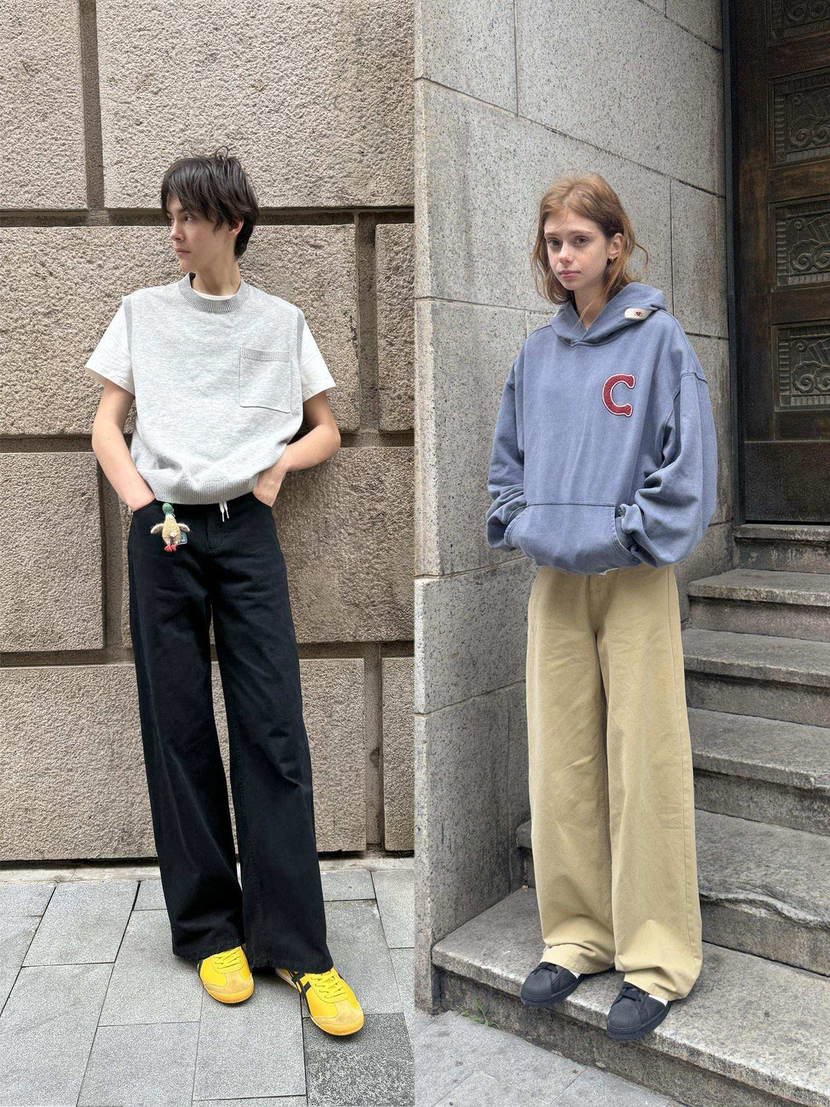 Country Moment Cotton Mid Rise Straight Fit American Casual Youth Khaki Black Straight Pants