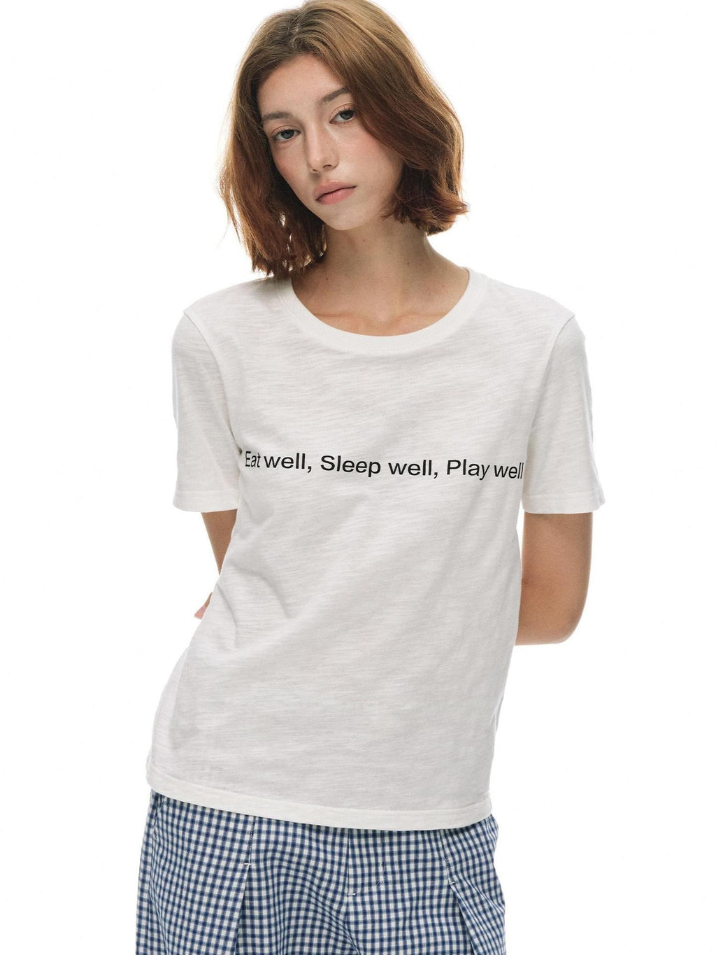 Country Moment Breathable Bamboo Slub Cotton Loose Fit Letter Print Women Short Sleeve T-Shirts