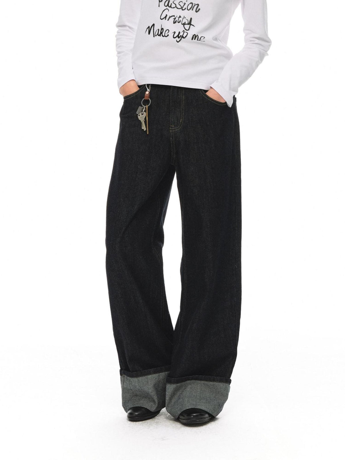 Country Moment Breathable Cotton Mid Rise Washed Loose Women Everyday Straight Leg Jeans