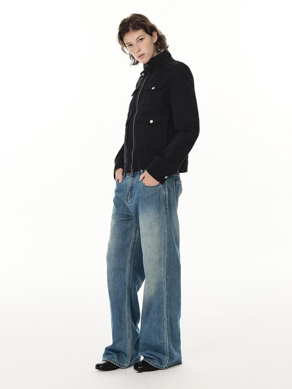 Country Moment Durable Cotton Utility Structured Multi Pocket Unisex Zip Cropped Jackets