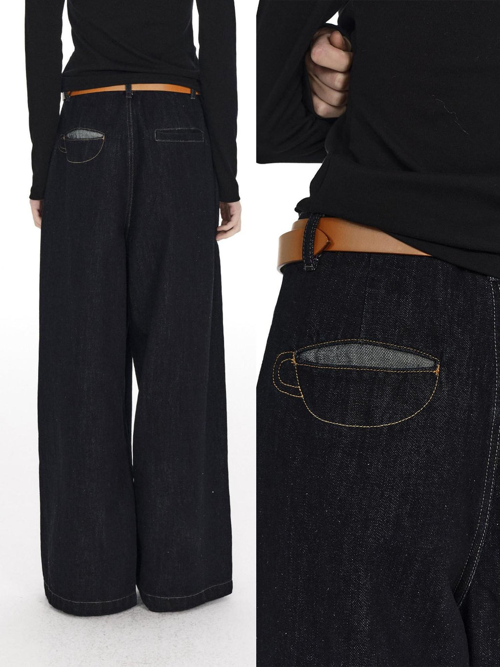 Country Moment Mid Rise Pure Cotton Raw Denim Casual Zip Fly Unisex Daily Wear Wide Leg Jeans