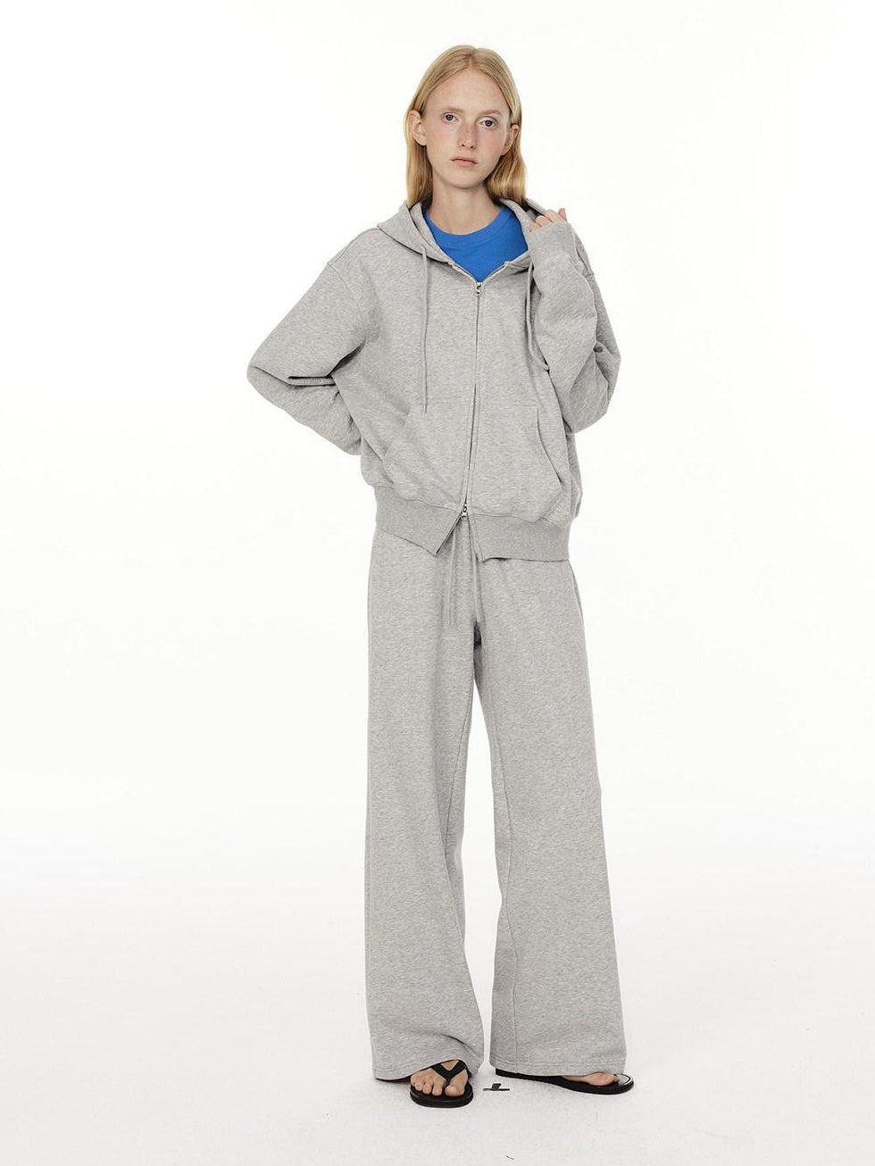 Country Moment High Waist Breathable Cotton Loose Straight Leg Casual Black Grey Straight Pants