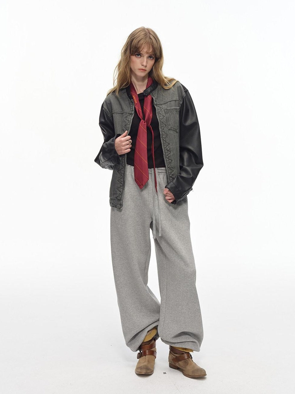 Country Moment Thermal Relaxed Straight Leg Midrise Elastic Waist Heather Grey Youth Sweatpants