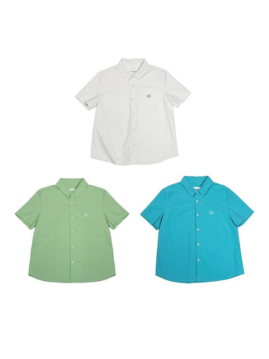 Country Moment 100% Cotton Casual Loose Camp Collar Short Sleeve Unisex Solid Color Shirts