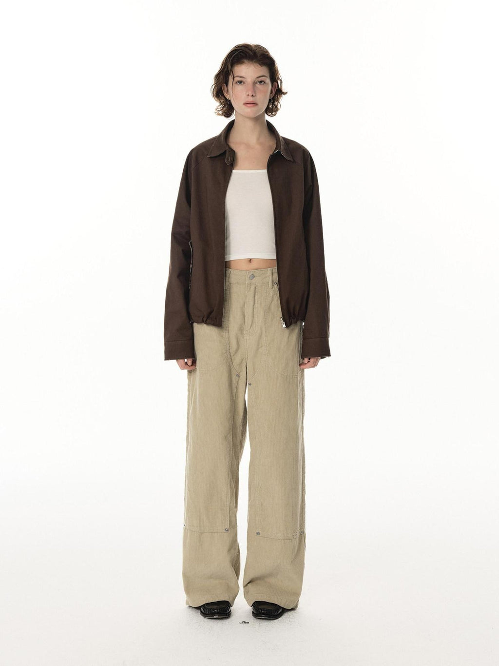 Country Moment Soft 100 Percent Cotton Loose Straight Leg Mid Rise Casual Mens Cargo Pants