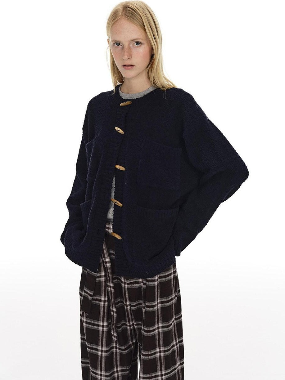 Country Moment Soft Warm Button Vintage Loose Fit Women Commuter Polyester Cardigans