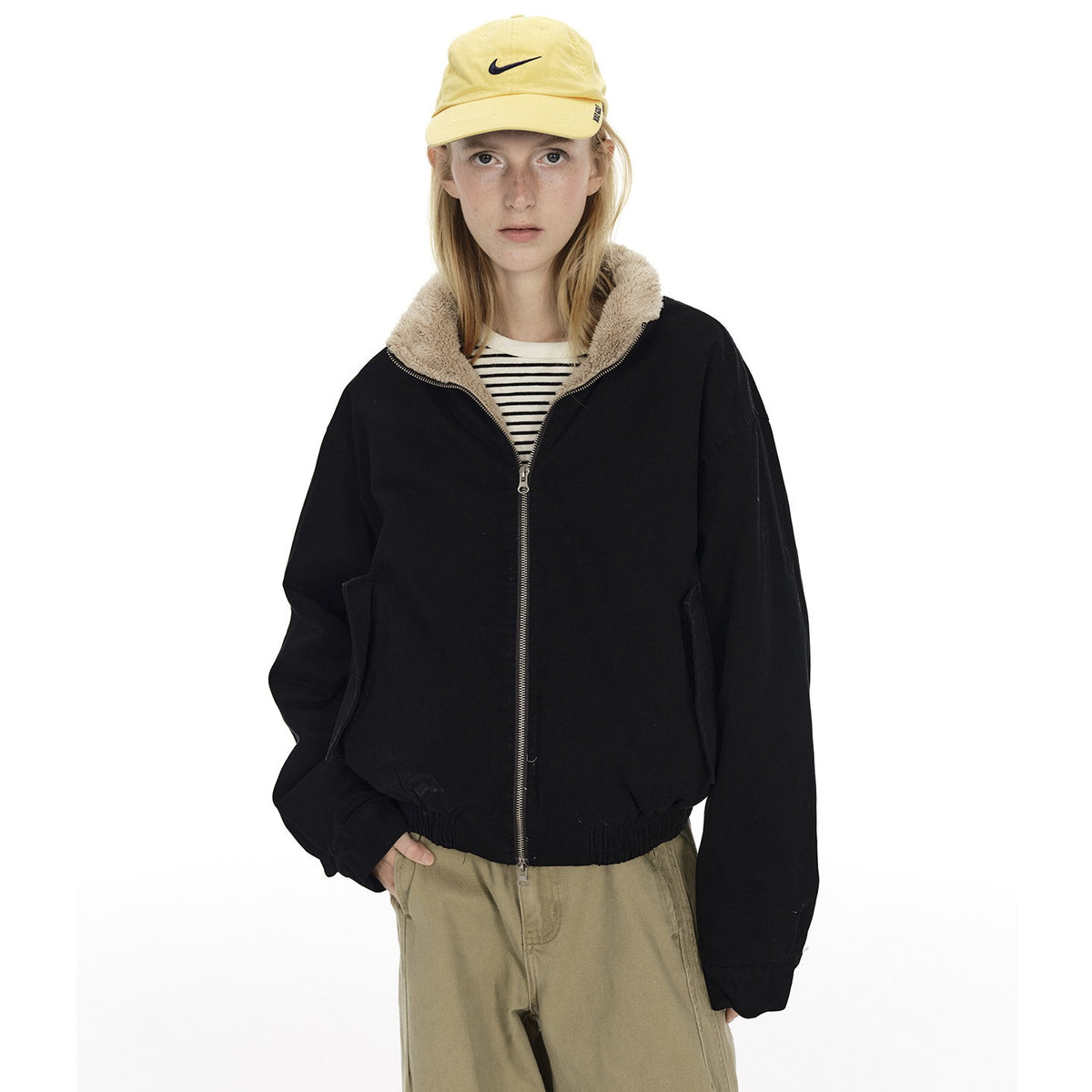 Country_Moment_Fleece_Lined_Stand_Collar_Unisex_100_Percent_Cotton_Black_Cropped_Jackets_MISSTT