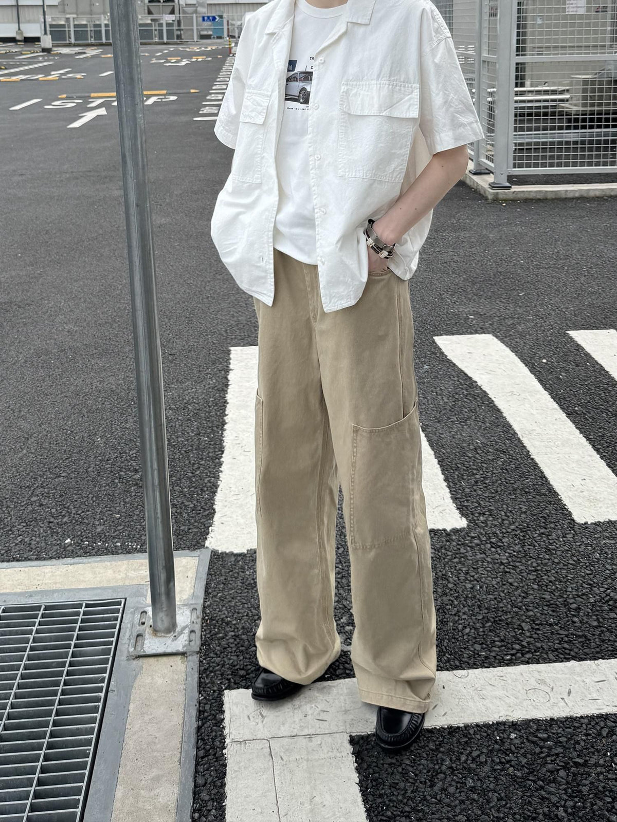 Country Moment Washed Pure Cotton Loose Fit Teen Everyday American Casual Straight Pants
