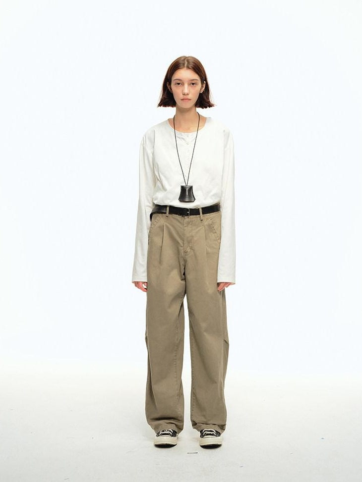 Country Moment Soft Cotton Mid Rise Loose Fit Zip Fly Unisex Everyday Casual Straight Pants