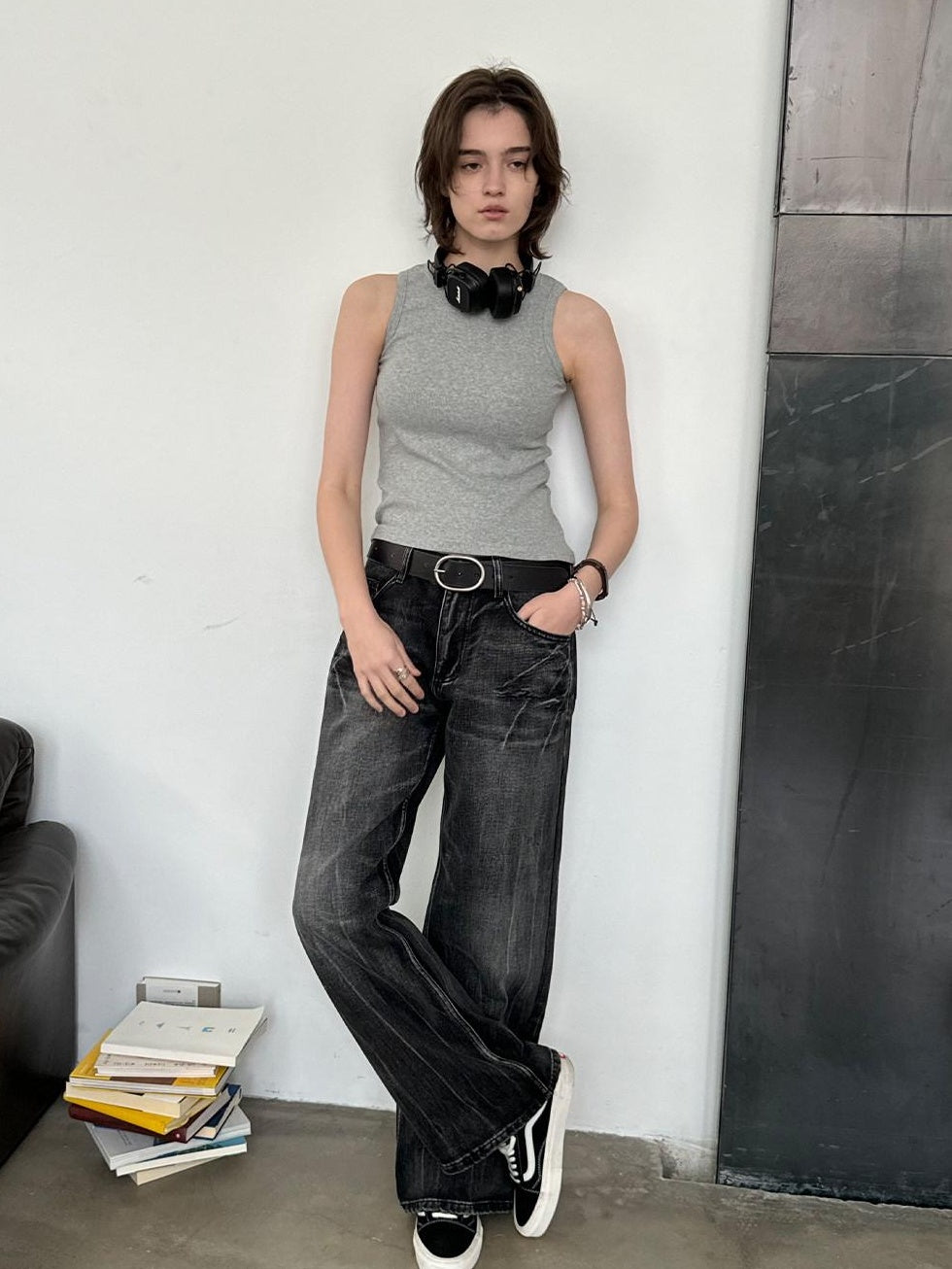 Country Moment Ribbed Stretch Cotton Street Slim Racerback Cropped Women Layering Tank Tops