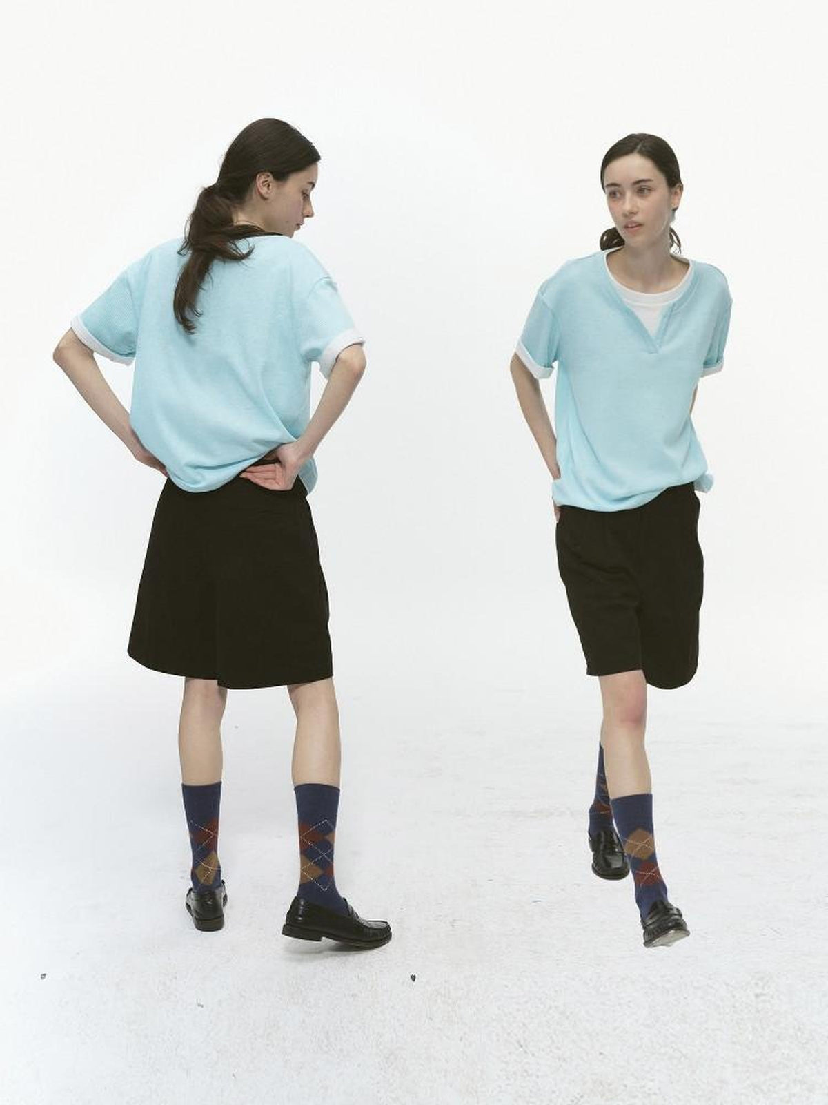 Country Moment Breathable Casual Loose Fit Unisex Solid Blue Round Neck Short Sleeve T-Shirts