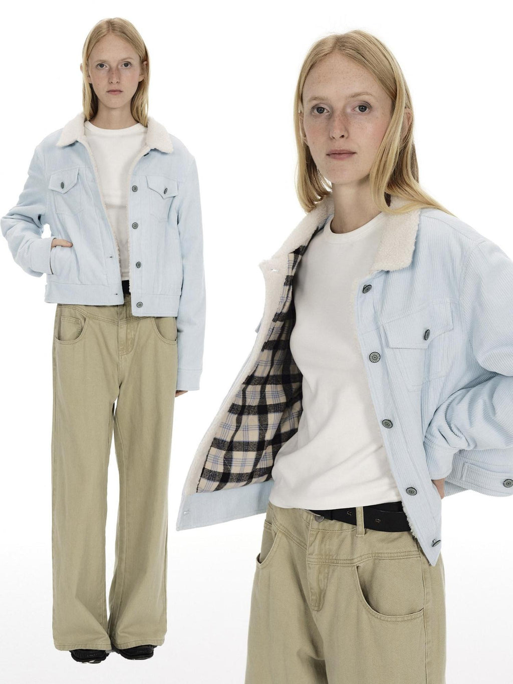 Country Moment Warm Fleece Lined Vintage Cropped Button Front Women Cotton Denim Jackets