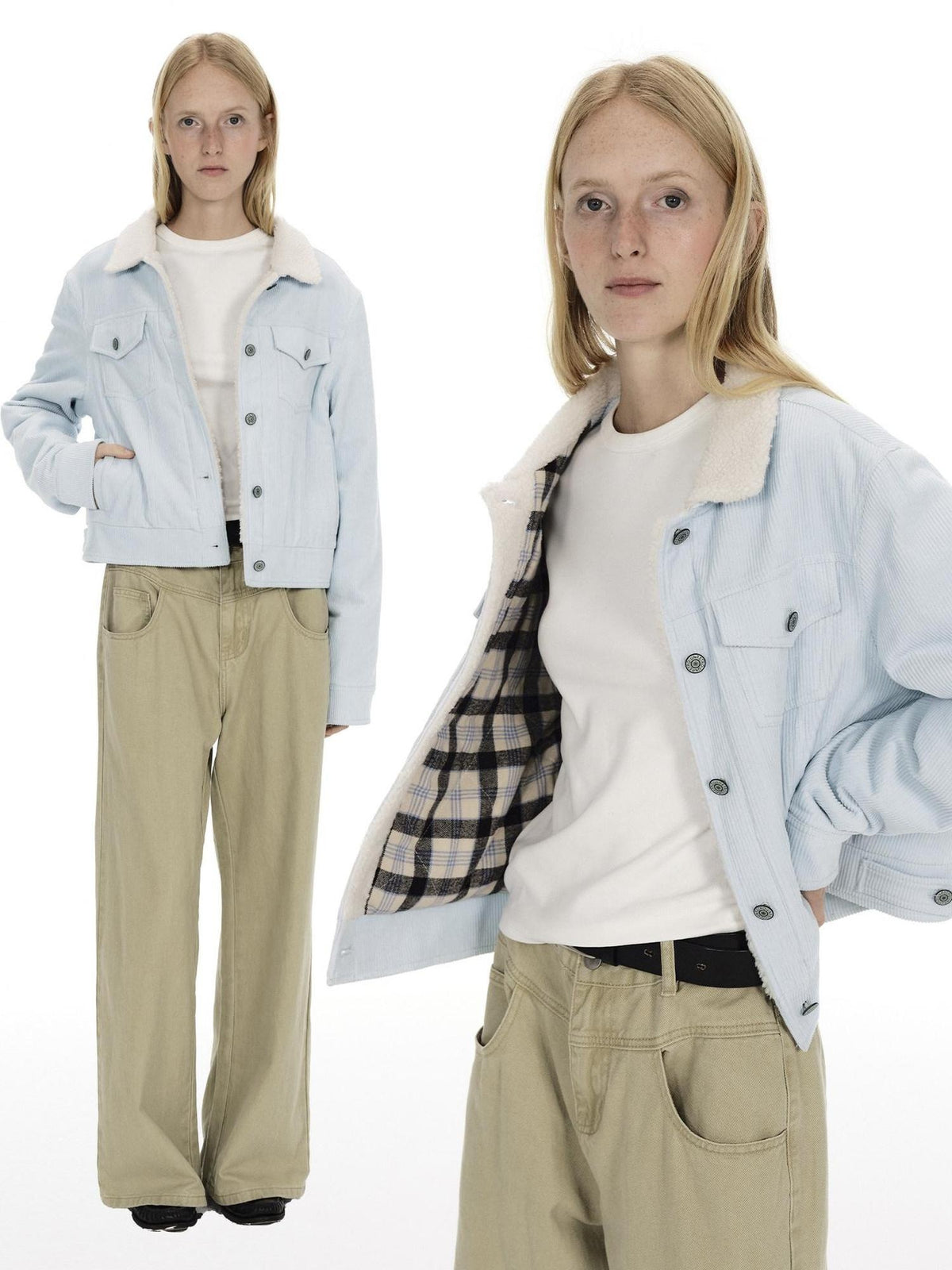 Country Moment Warm Fleece Lined Vintage Cropped Button Front Women Cotton Denim Jackets