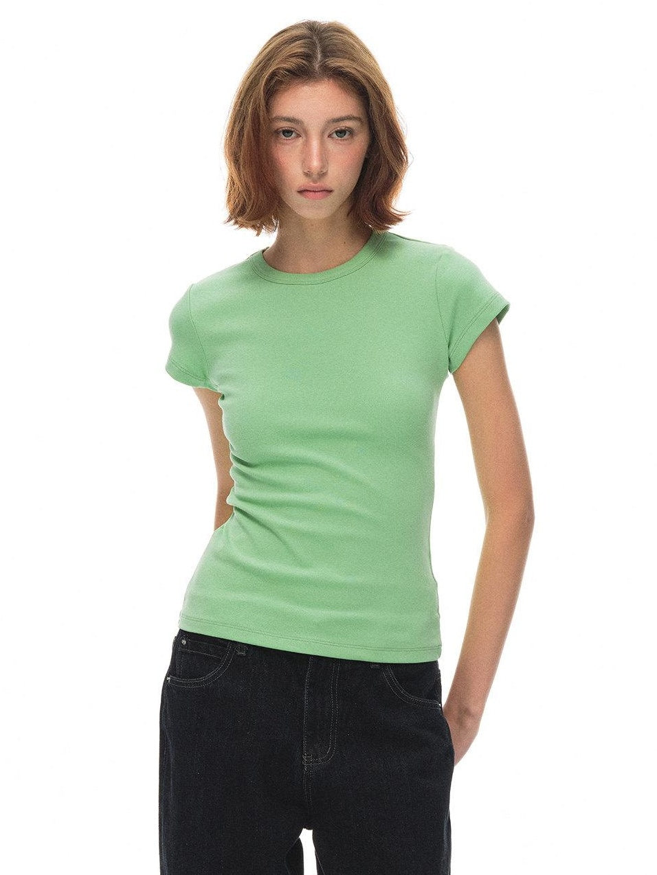 Country Moment Breathable Cotton Slim Fit Crewneck Women Casual Solid Short Sleeve T-Shirts