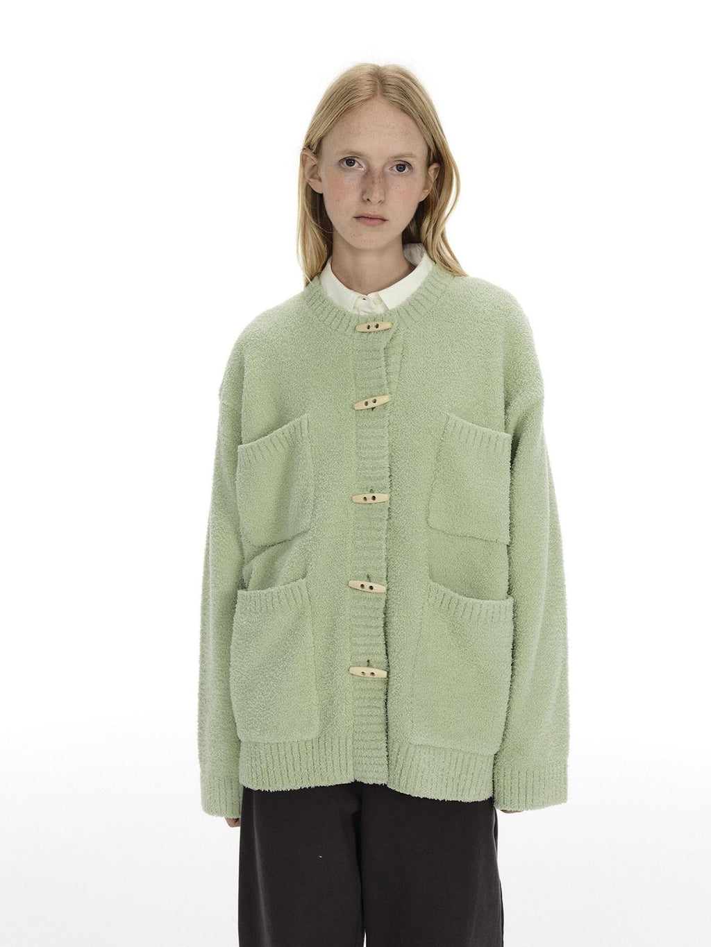 Country Moment Soft Warm Button Vintage Loose Fit Women Commuter Polyester Cardigans