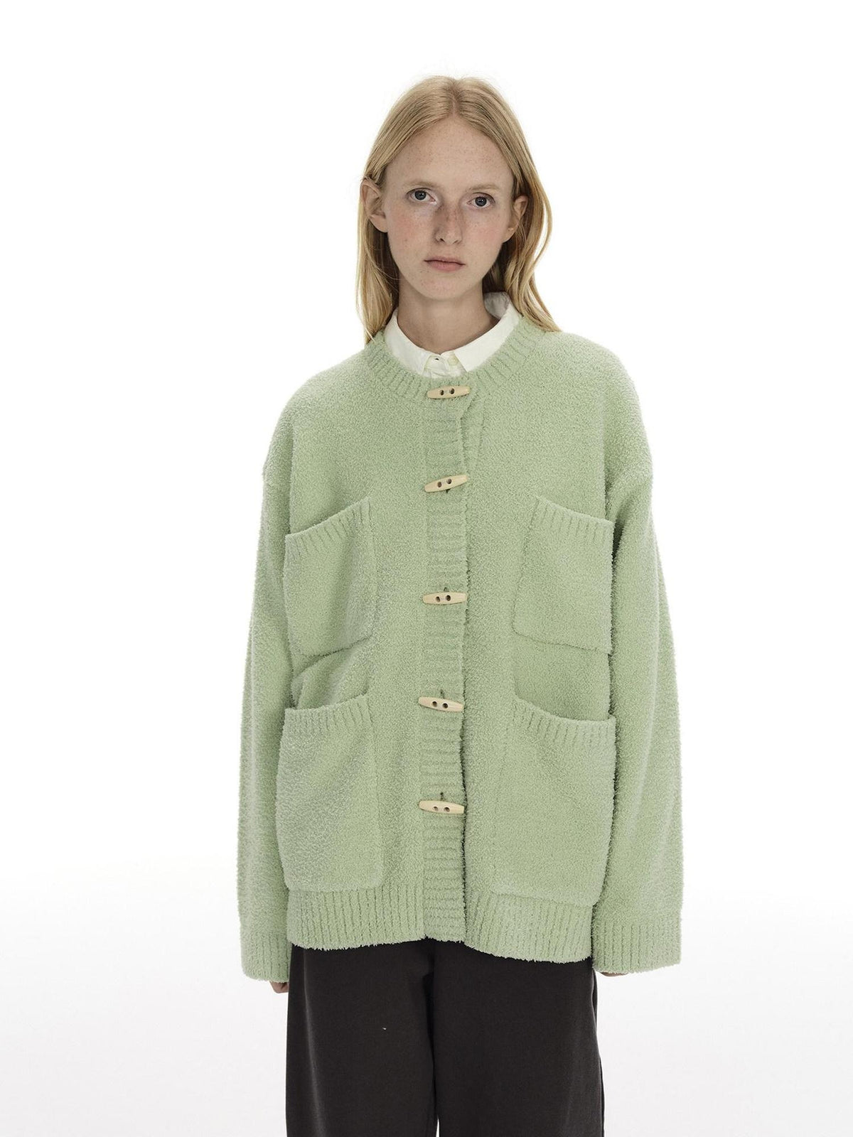 Country Moment Soft Warm Button Vintage Loose Fit Women Commuter Polyester Cardigans