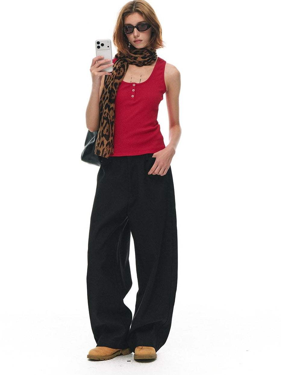 Country Moment Moisture Wicking High Stretch Slim Ribbed U Neck Daily Cotton Viscose Tank Tops