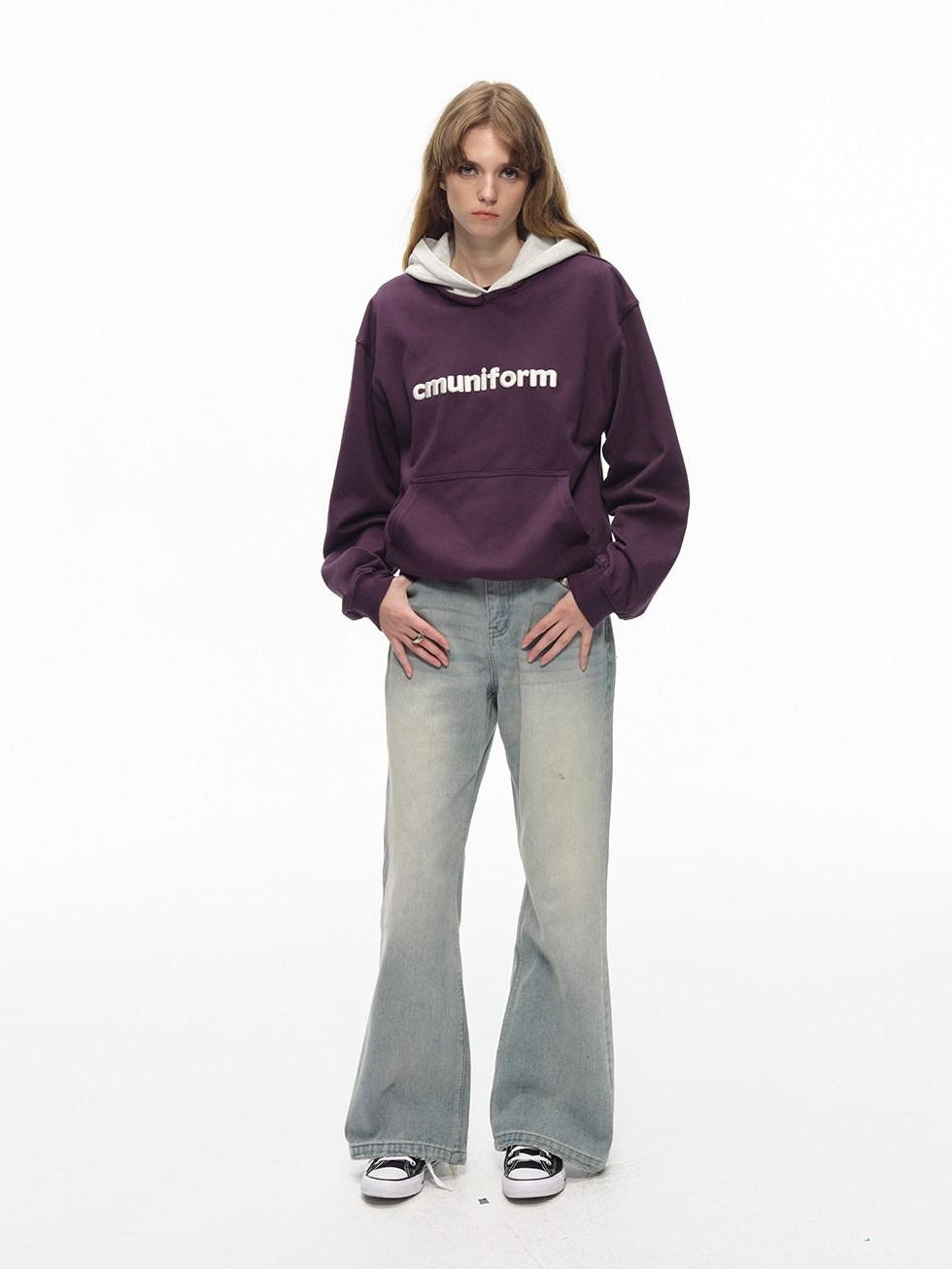 Country Moment Warm Thick Oversized Colorblock Cotton Blend Unisex Casual Letter Print Hoodie