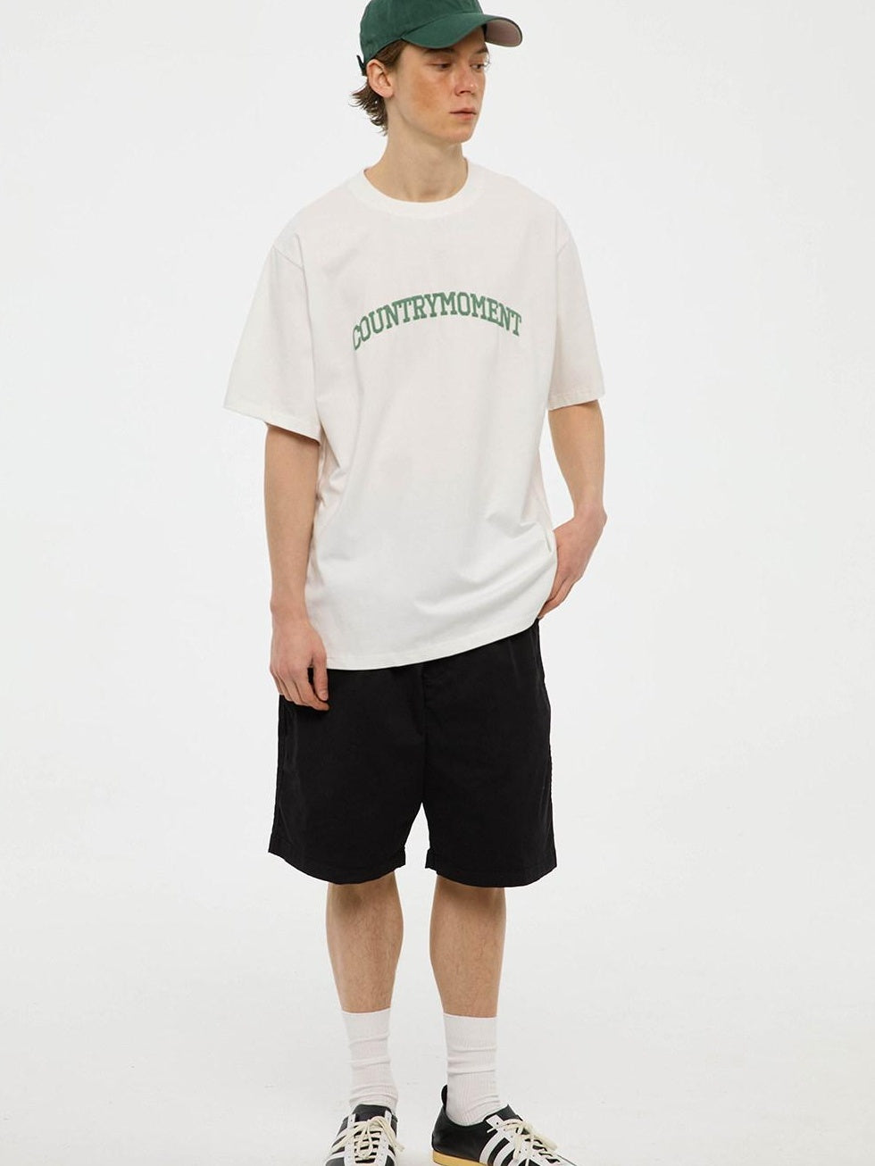 Country Moment Pure Cotton Japanese Loose Fit Crew Neck Letter Logo Print Short Sleeve T-Shirts