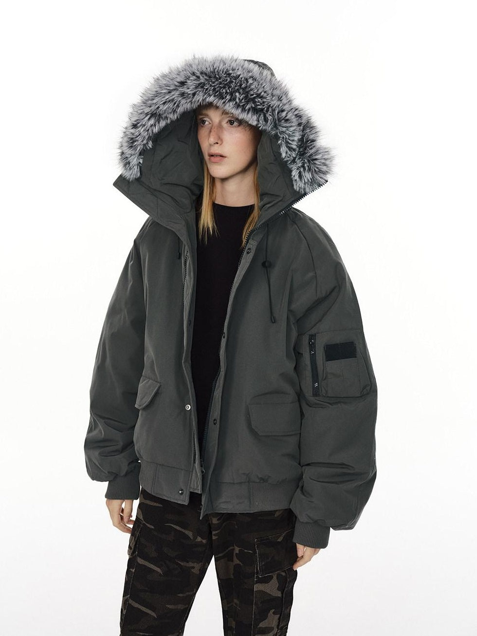 Country Moment 650Fp White Duck Down Hooded Fur Collar Waterproof Unisex Casual Down Jackets