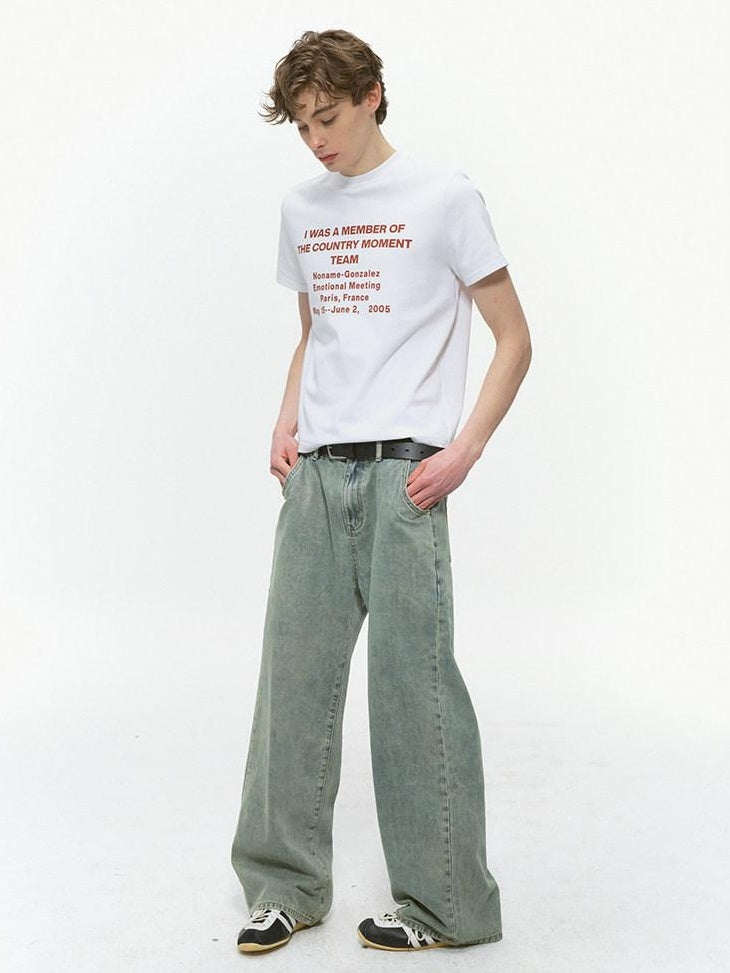 Country Moment Washed Distressed Mid Rise Loose Casual Cotton Vintage Wide Leg Jeans