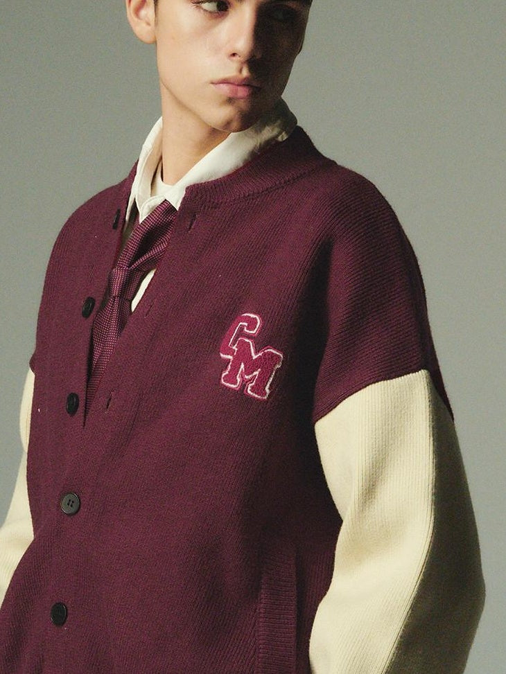 Country Moment No Itch Youth Loose Fit Unisex Casual Burgundy Baseball Collar Bomber Jackets