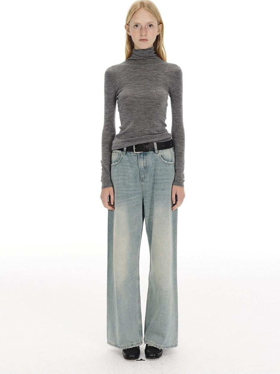 Country Moment Soft 100 Percent Wool Slim Turtleneck Pullover Women Casual Commute Sweaters