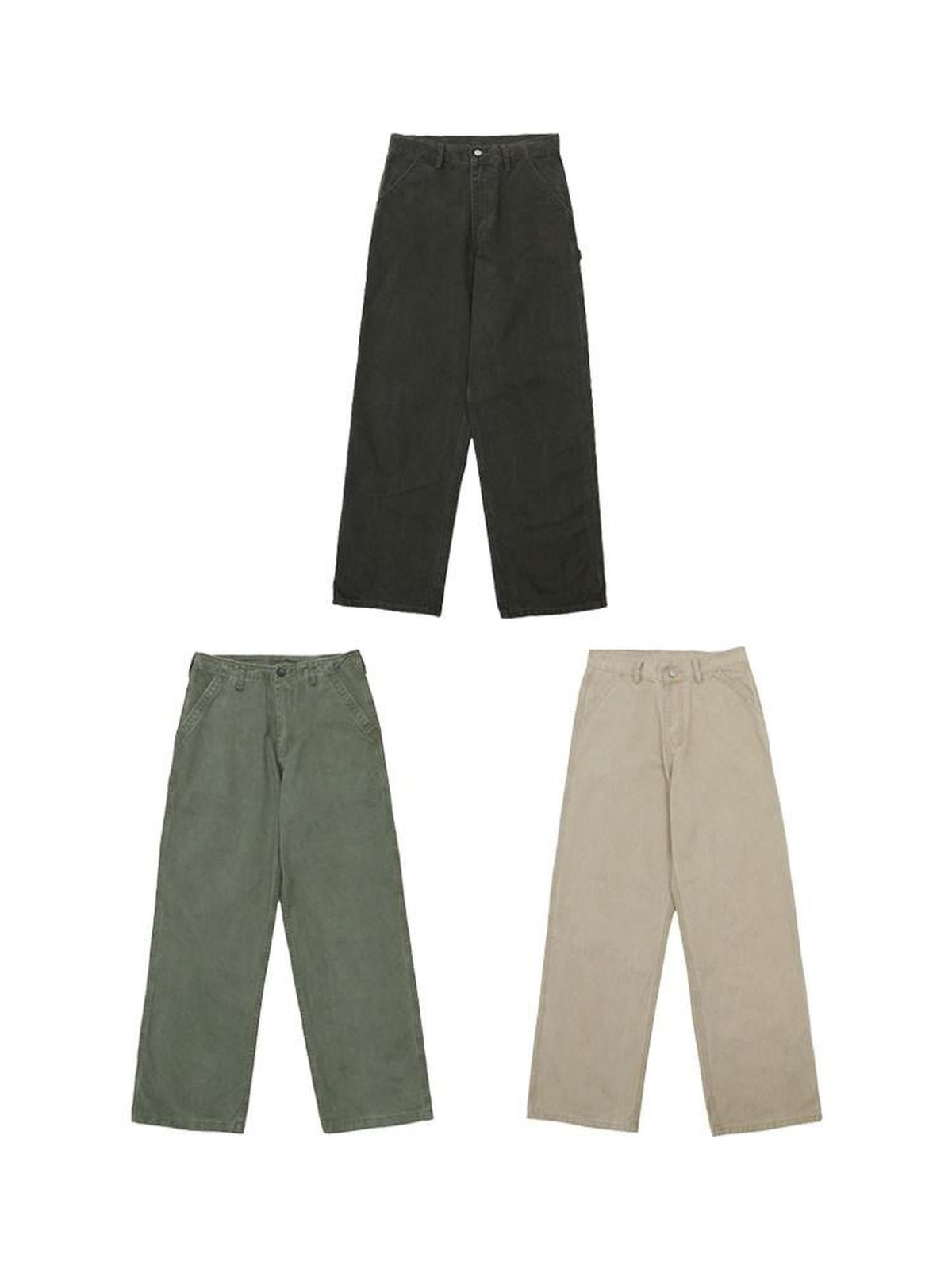 Country Moment Washed Cotton 100 Percent Loose Mid Rise Cargo Casual Youth Straight Pants