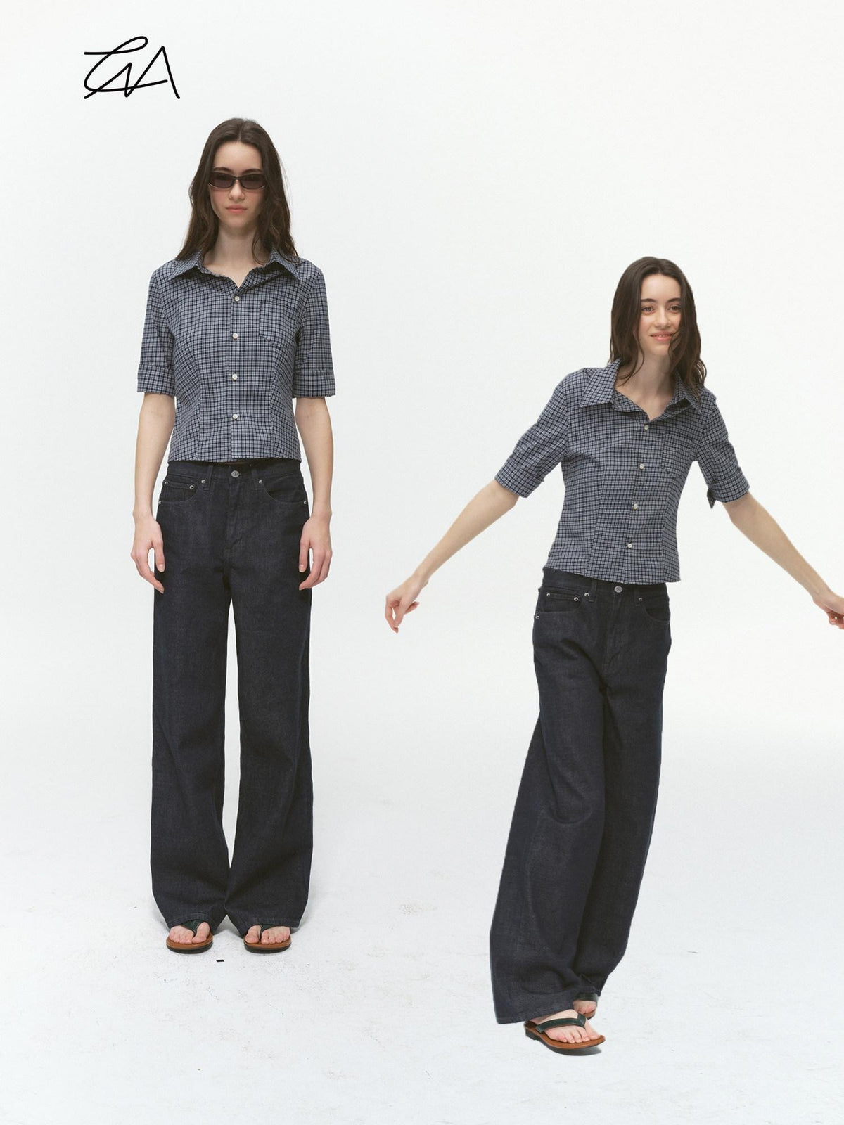 Country Moment Durable Micro Stretch Casual Loose Natural Waist Black Denim Straight Leg Jeans