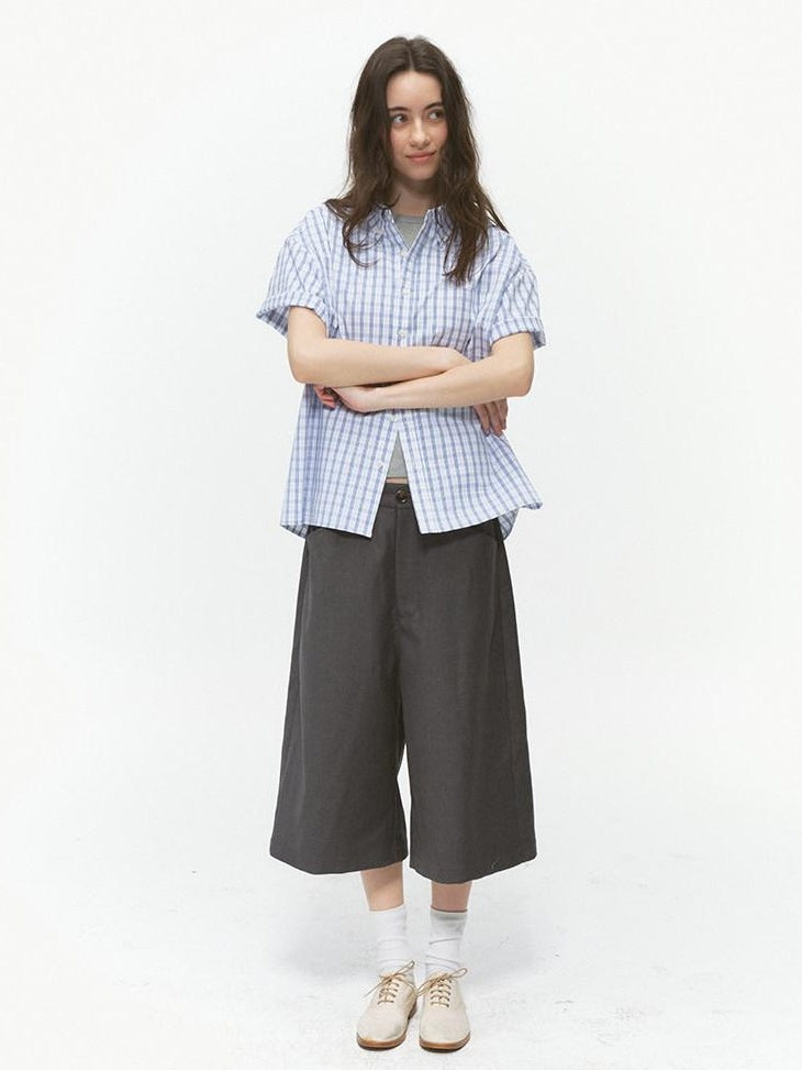 Country Moment Breathable Cotton Blend Loose Plaid Button Up Short Sleeve Collared Shirts
