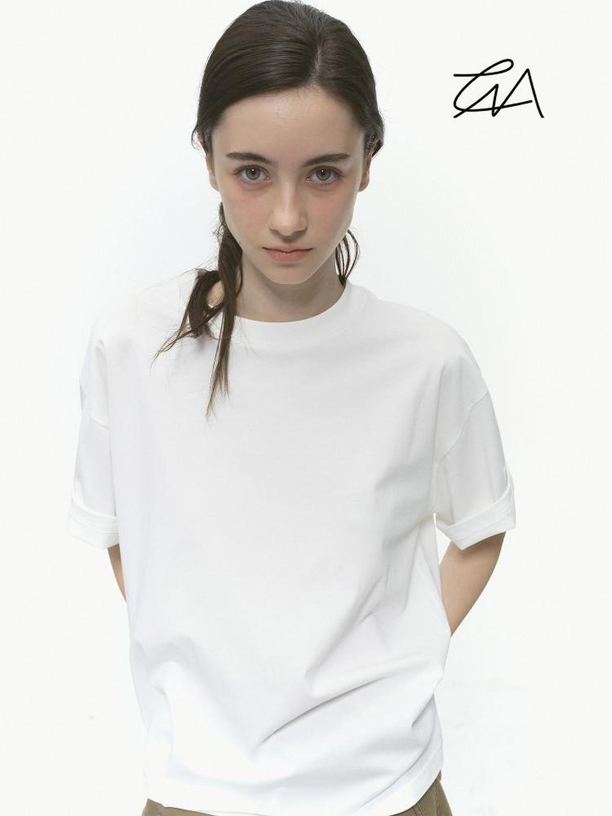 Country Moment Breathable 100 Percent Cotton Loose Piped Edge Crewneck Short Sleeve T-Shirts