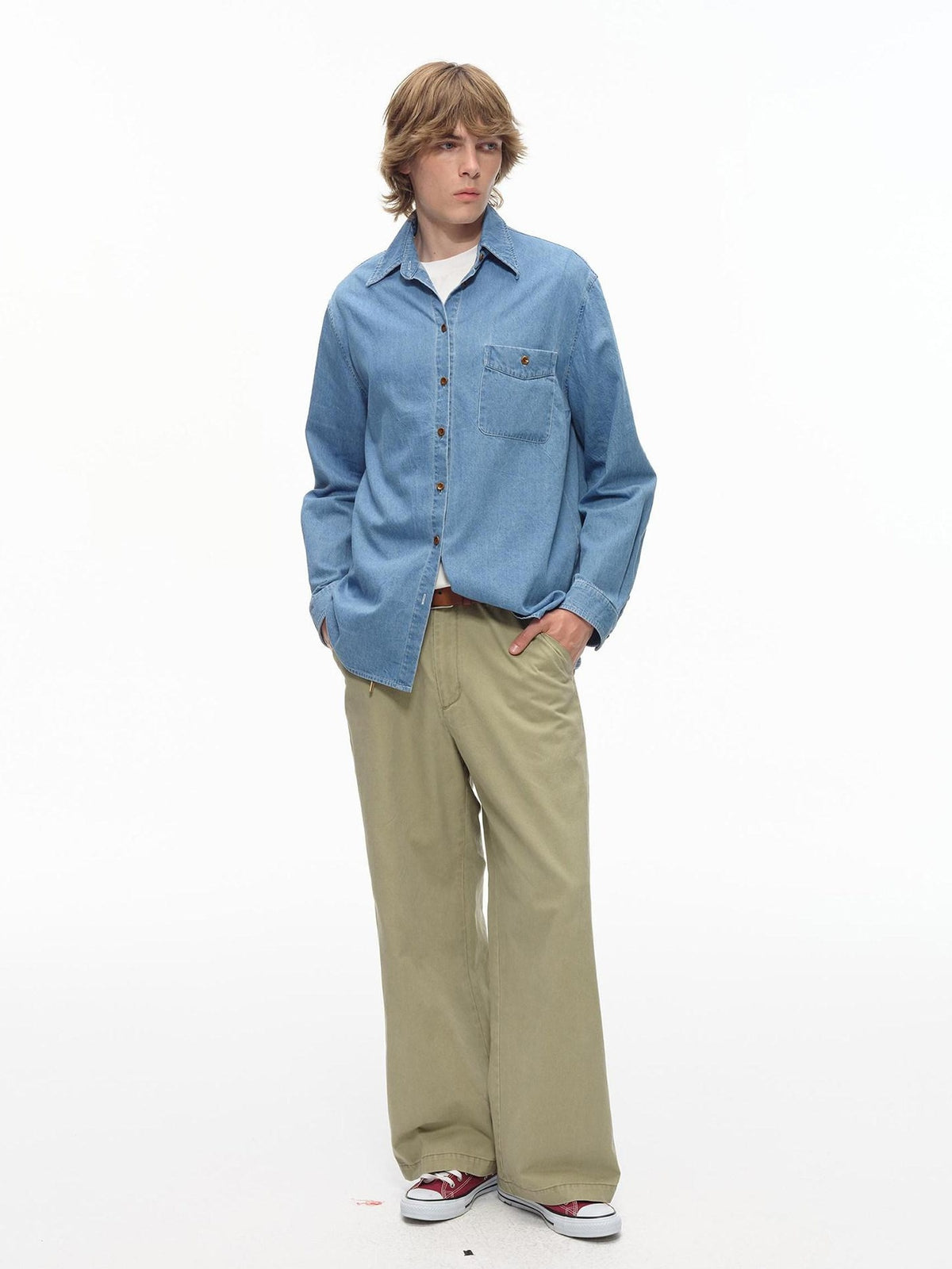 Country Moment Washed Cotton Oversized Vintage Shirt Collar Unisex Breathable Denim Jackets