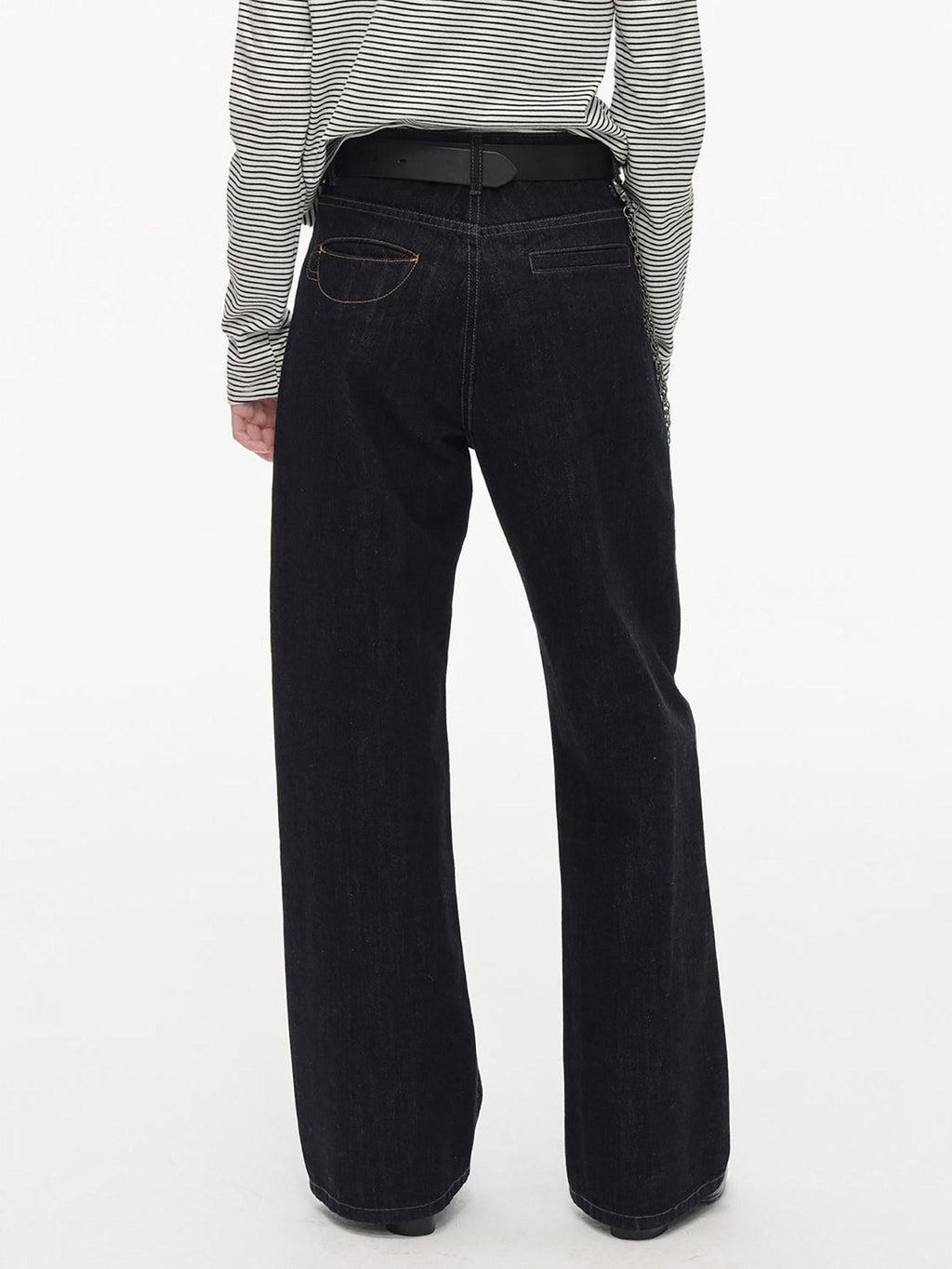 Country Moment Durable Embroidered Midrise Vintage Navy Cotton Men Casual Straight Leg Jeans