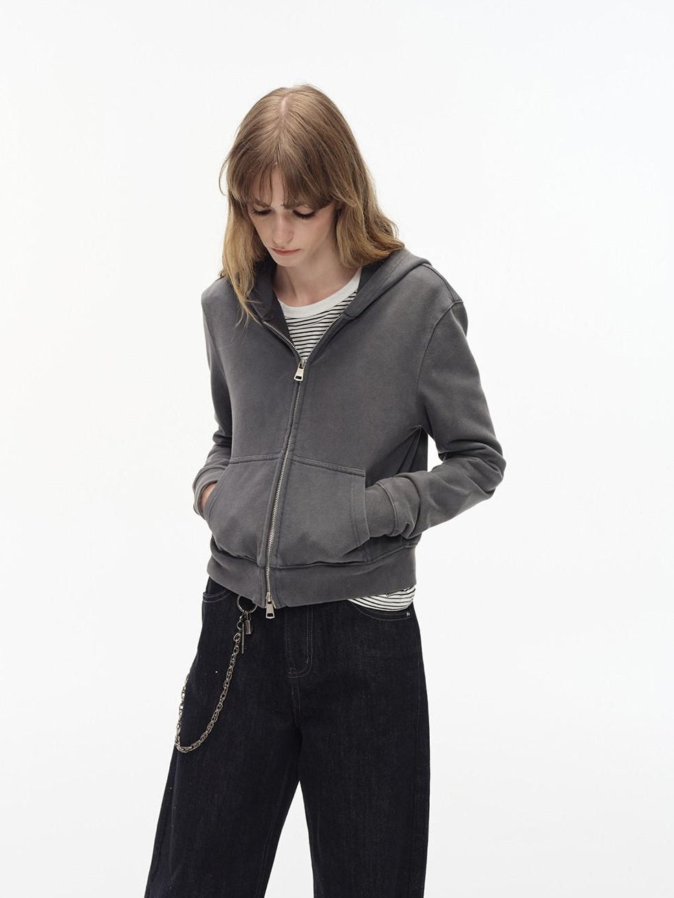 Country Moment Warm 100 Percent Cotton Slim Fit Cleanfit Zip Up Unisex Daily Midweight Hoodie