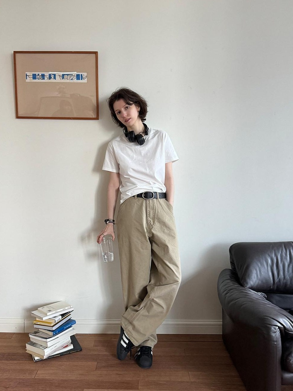Country Moment Washed Cotton 100 Percent Loose Mid Rise Cargo Casual Youth Straight Pants